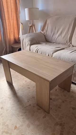 Mesa de centro elevable madera y metal