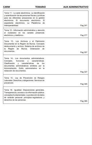 TEMARIO AUXILIAR ADMINISTRATIVO CARM