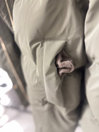 Abrigo acolchado Zara verde militar XL