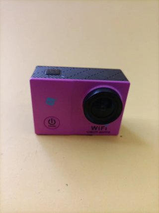 Cámara de video rosa y negra