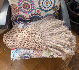 Chal de crochet con flecos