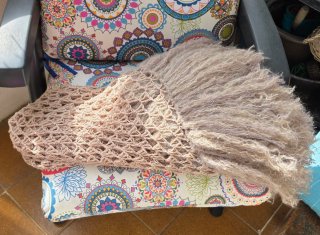 Chal de crochet con flecos