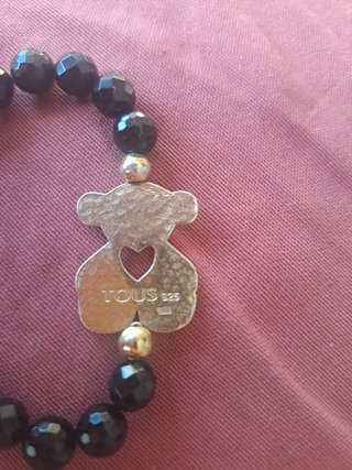 Pulsera Tous Oso Corazón Plata Negra