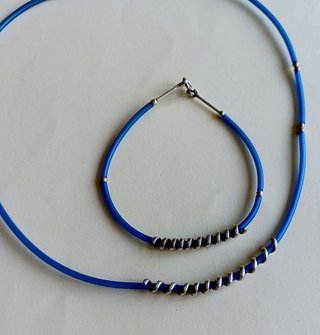 Conjunto plata collar y pulsera de plata