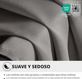 Cortinas Deconovo Opacas 138x168 Gris