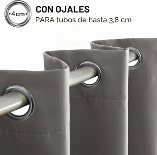 Cortinas Deconovo Opacas 138x168 Gris