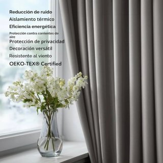 Cortinas Deconovo Opacas 138x168 Gris