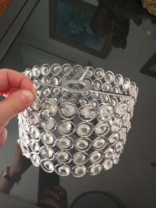 Pantalla lámpara mesa cristal y metal