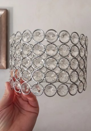 Pantalla lámpara mesa cristal y metal