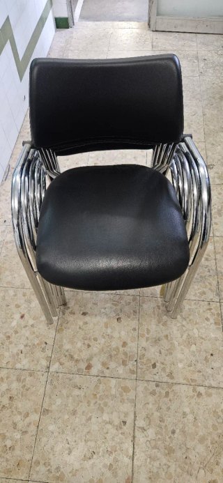 Conjunto 5 Sillas Negras y Plateadas
