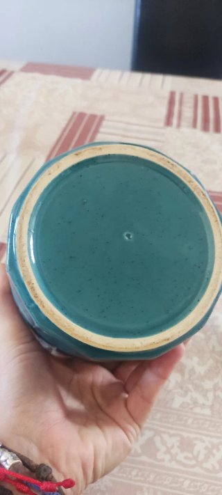 Vaso de Cerâmica Azul Turquesa