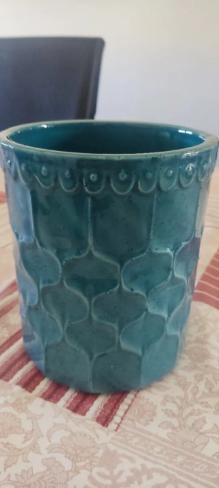 Vaso de Cerâmica Azul Turquesa