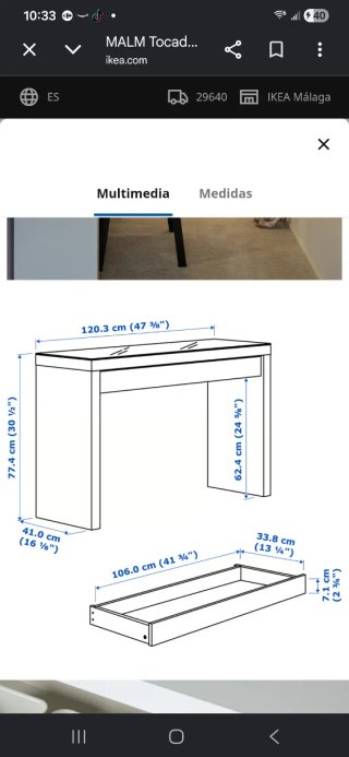 Tocador escritorio Ikea blanco