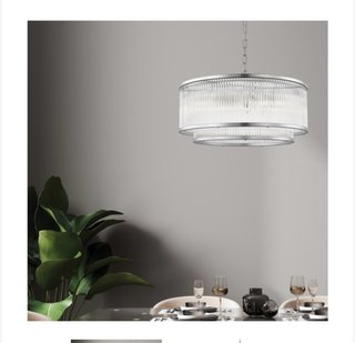 Lámpara Colgante Cristal y Metal