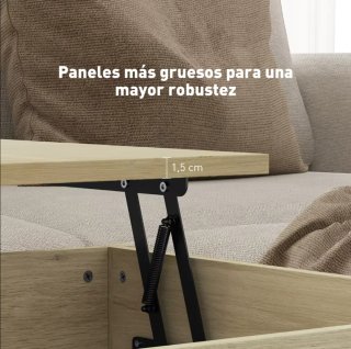 Mesa Centro Elevable HOMCOM - Roble Sonoma
