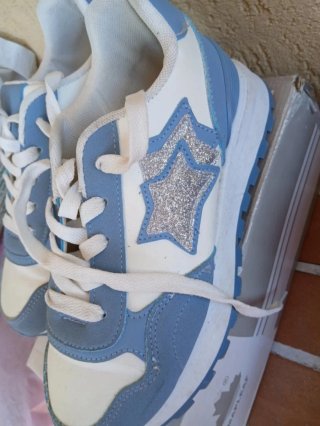 Scarpe da ginnastica donna blu/bianche taglia 38