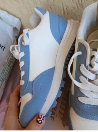 Scarpe da ginnastica donna blu/bianche taglia 38