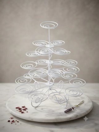 Expositor cupcakes metal blanco