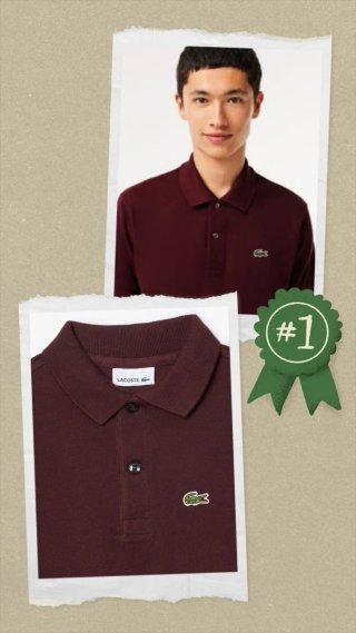Polo Lacoste Classic fit vino. Talla L Nuevo
