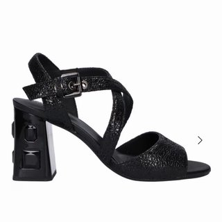 Sandalias Geox Tacón Negro Brillante