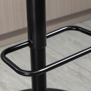 Set di 2 Sgabelli da Bar Girevoli per Cucina e Soggiorno, Sgabelli Moderni con Altezza Regolabile in Tessuto Traspirante, 47.5X50X93.5-116 Cm, Nero e Noce