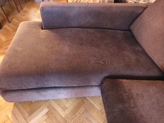 Sofá Chaise Longue Marrón Tela