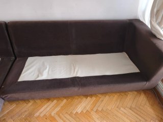 Sofá Chaise Longue Marrón Tela