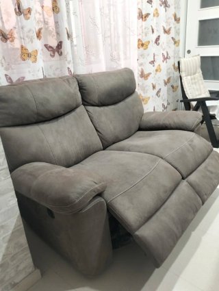 Sofá de relax de tela marrón