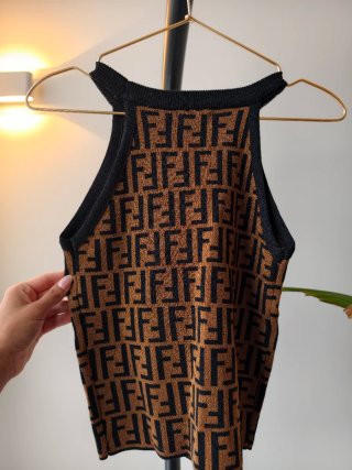 Camiseta Fendi FF Marrón y Negra
