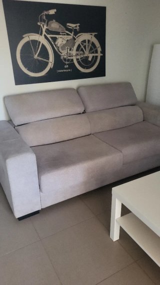Sofá cama gris claro 2 plazas