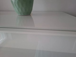 Mueble TV y vitrina Ikea Besta, blanco y cristal