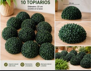 10 Topiarios de boj artificial. MITADES