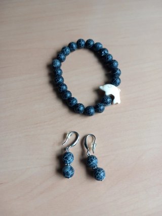 Conjunto Pulsera y Pendientes Delfín
