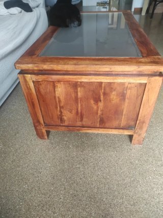 Mesa de centro Banak madera y cristal.