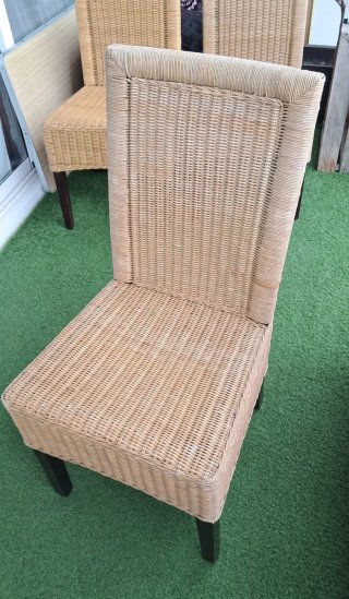 5 Sillas Mimbre y Madera Resistentes