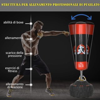 Saco De Boxeo De Suelo Para Adultos, Saco De Boxeo De 180 Cm Con 10 Ventosas, Sacos De Kickboxing Para Muay Thai MMA Entrenamiento Fitness, Para Casa Gimnasio En Casa, Negro Y Rojo