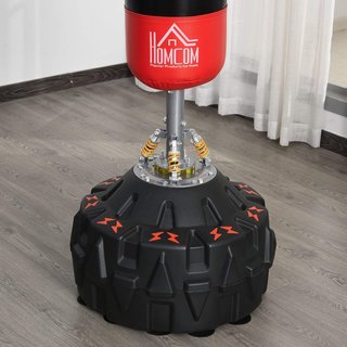 Saco De Boxeo De Suelo Para Adultos, Saco De Boxeo De 180 Cm Con 10 Ventosas, Sacos De Kickboxing Para Muay Thai MMA Entrenamiento Fitness, Para Casa Gimnasio En Casa, Negro Y Rojo