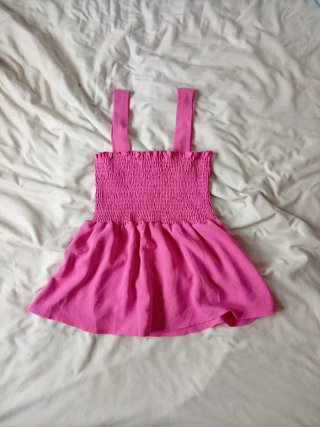 Vestido niña rosa elástico