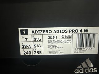 Adidas Adizero Adios Pro 4 Rosa Talla 38.5