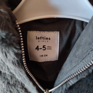 Abrigo pelo niña gris plomo LEFTIES talla 4-5 años