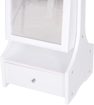 Armario de Joyas LED con Espejo y Base de Cajón Organizador de Joyas y Accesorios 45X36X150 Cm