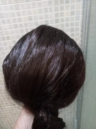 Parrucca sintetica per donna, colore castano