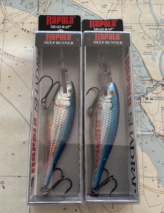 Lote 2 señuelos Rapala Shad Rap SR09 SBSH - 267