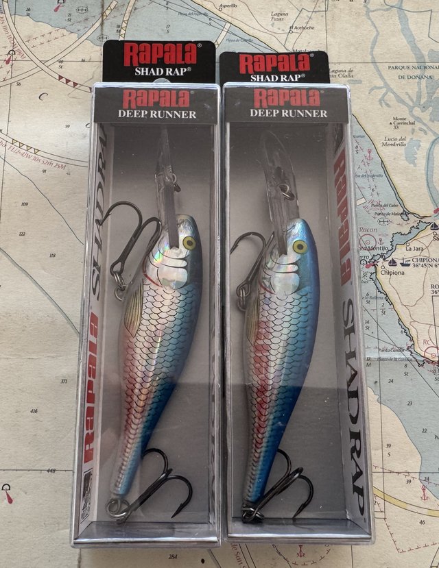 Lote 2 señuelos Rapala Shad Rap SR09 SBSH - 267