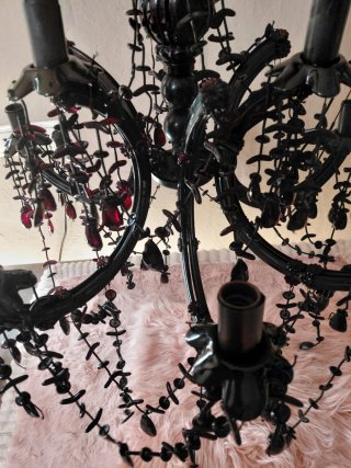 Lámpara Araña Gótica Negra 9 Brazos