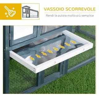 Jaula para Conejos Animales de Madera de Abeto Doble Puerta 140 x 65 x 100cm Verde y Blanco