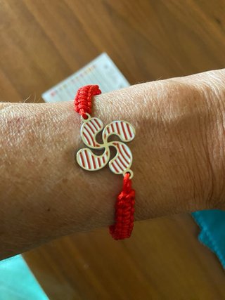 Pulsera Lauburu Azul Nudo Corredizo