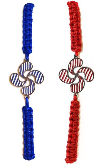 Pulsera Lauburu Azul Nudo Corredizo