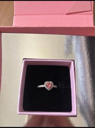 Anillo Pandora Corazón Rosa Talla 52
