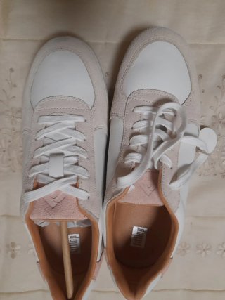 Zapatillas deportivas blancas,rosa y beige,talla38